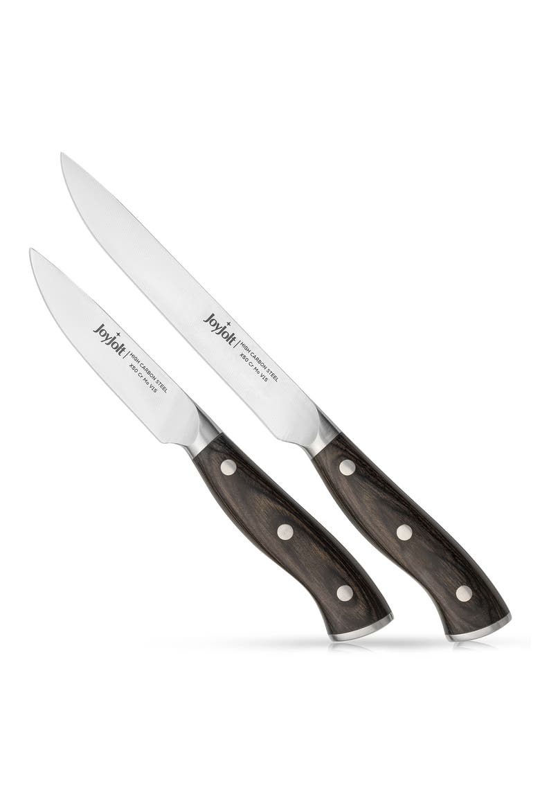Stainless Steel Utility Knife & Paring Knife 2-Piece Set, Main, color, SILVER/ BLACK