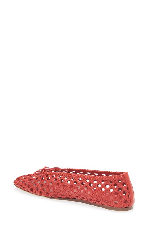 Le Monde Beryl Regency Woven Leather Ballet Flats In Red