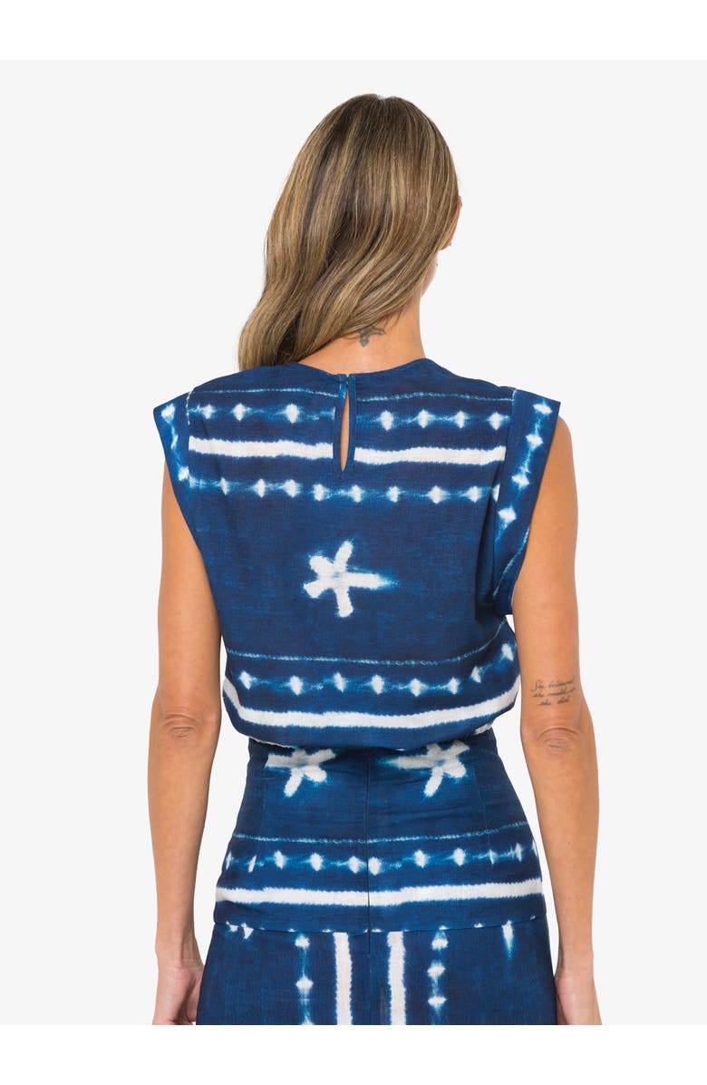 JBQ Anika Top, Alternate, color, Indigo Shibori