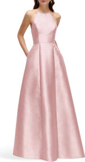 Alfred Sung Women's A-Line Satin Gown - Blue - Gowns