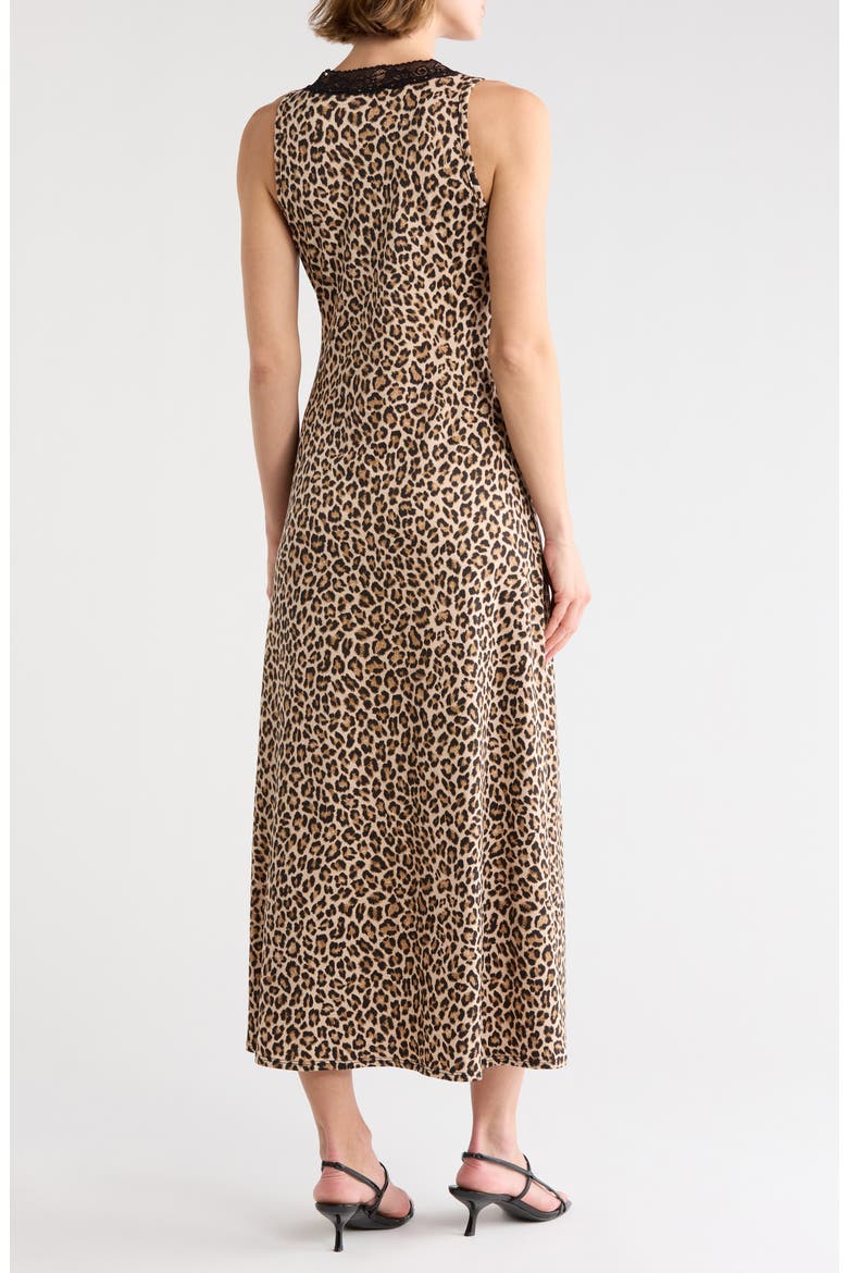 Lace V-Neck Maxi Dress, Alternate, color, TAN MULTI