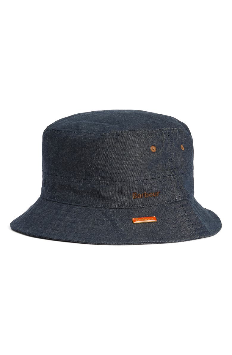 Barbour Transport Showerproof Denim Bucket Hat, Main, color, Denim