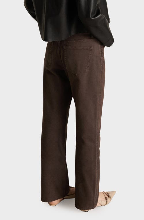 Mango High Waist Straight Leg Jeans In Chocolate