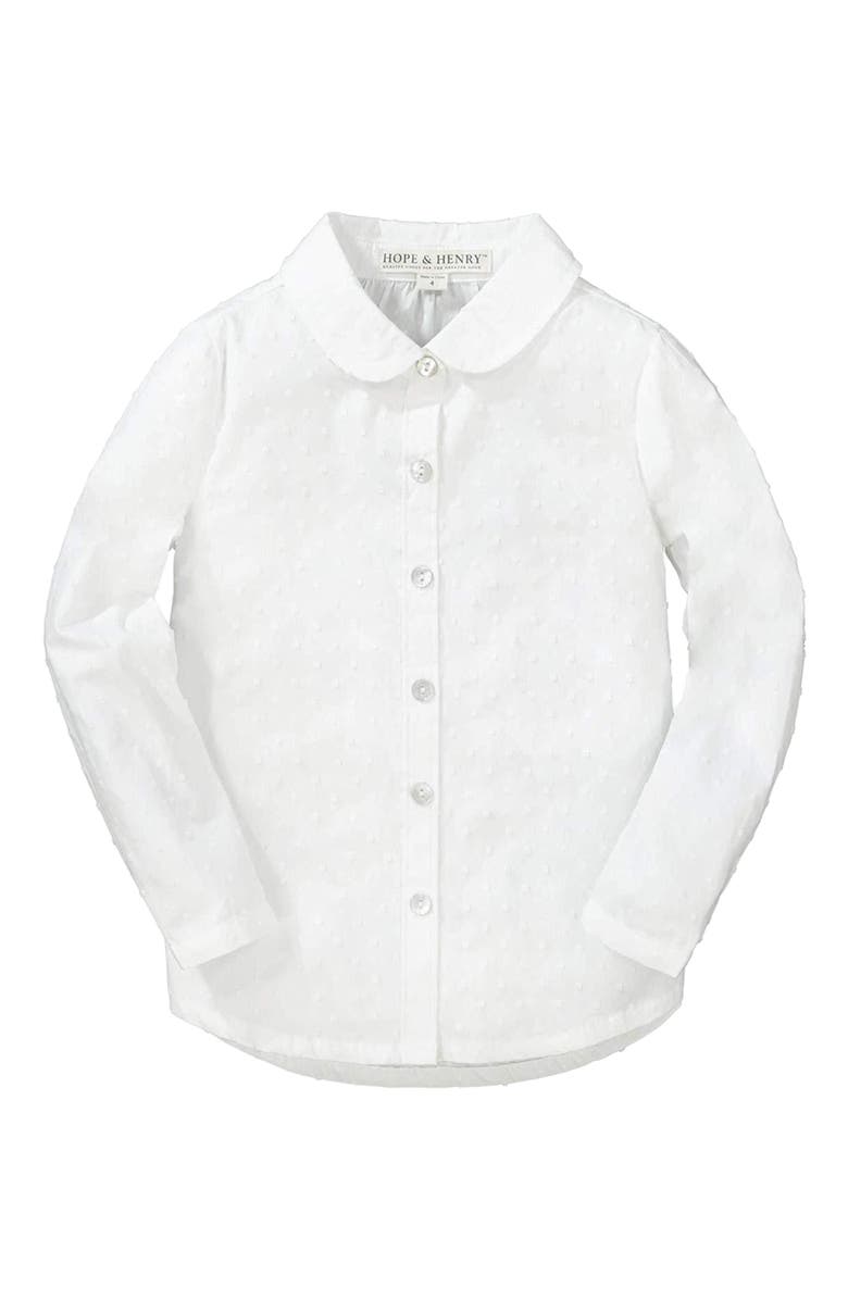 Hope & Henry Baby Girls' Peter Pan Collar Top, Infant, Main, color, White