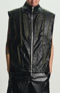 RtA Noe Faux Leather Biker Vest