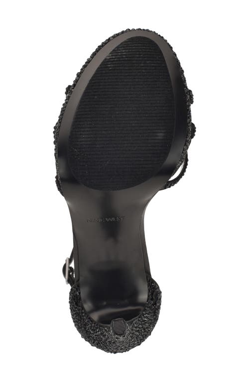 Nine West Lartay Platform Ankle Strap Sandal In Black