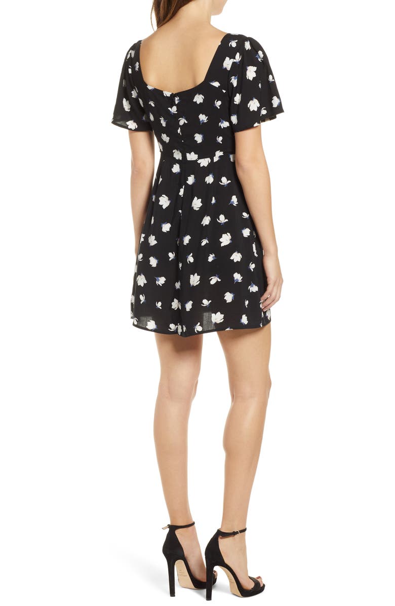 All in Favor Tie Front Minidress, Alternate, color, 