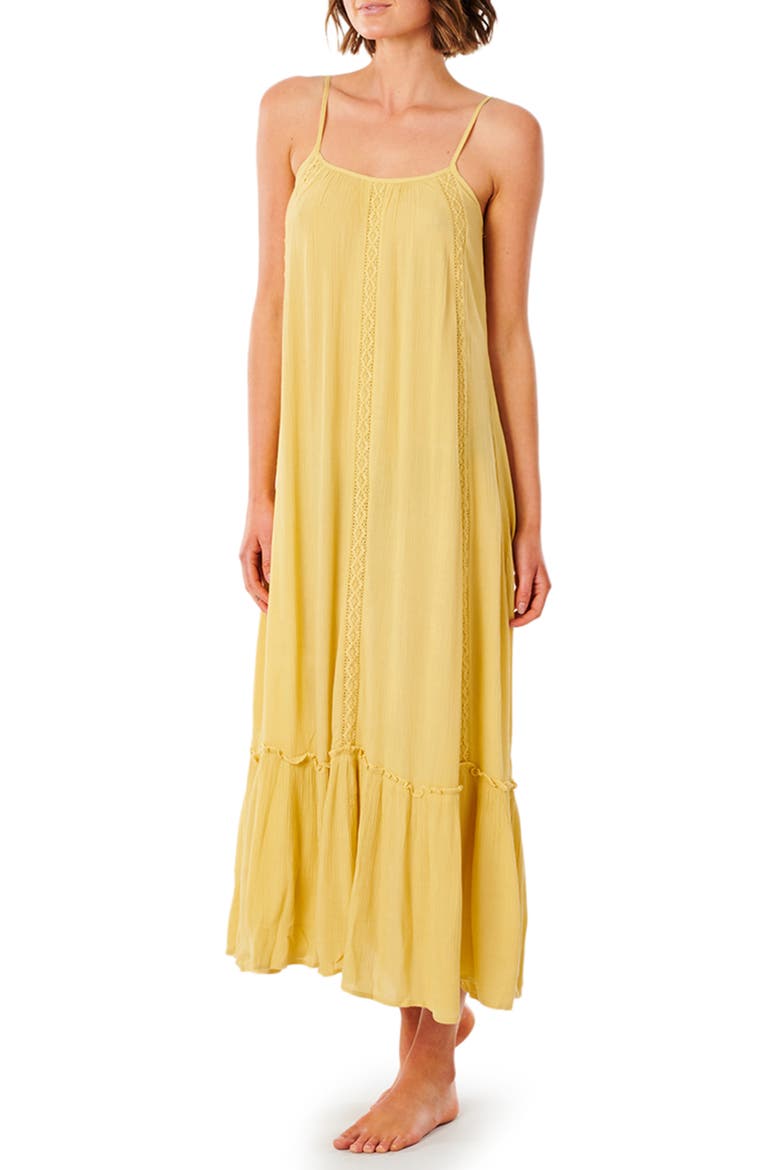 Vista Lace Trim Maxi Dress, Alternate, color, GOLD