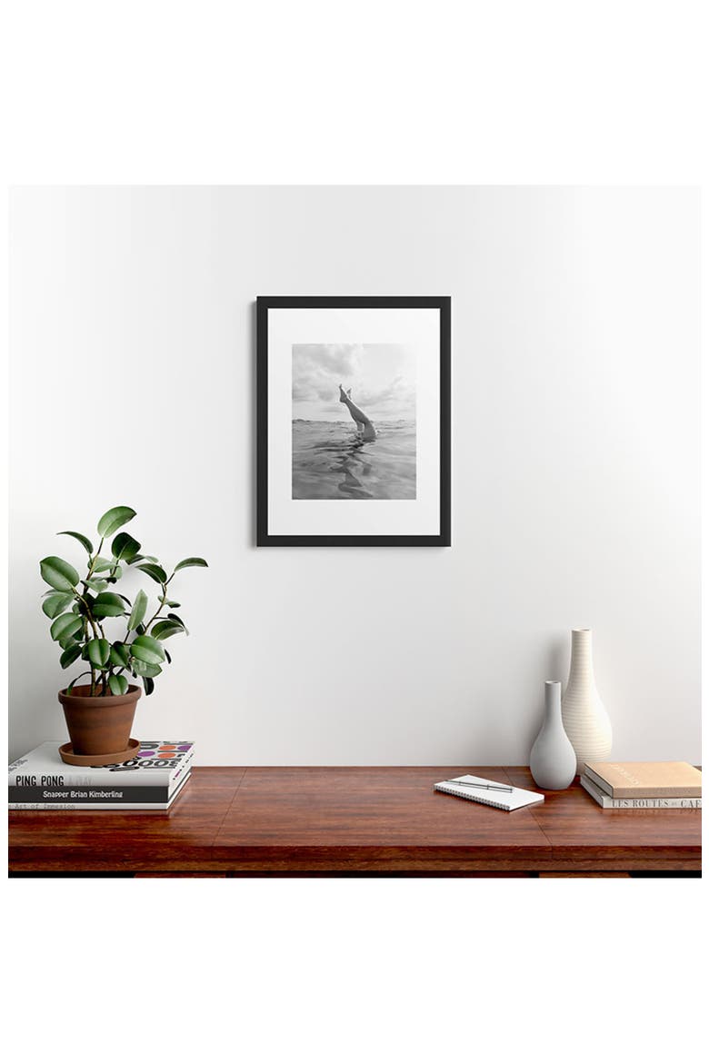 Ocean Dive Framed Art Print, Alternate, color, BLACK FRAME 18X24
