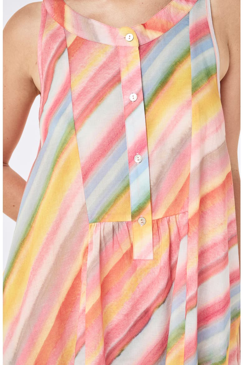 Sophie Stripe Cotton Nightgown, Alternate, color, SORBET PINK