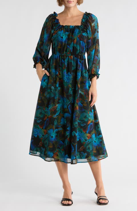 Julieta Long Sleeve Fit & Flare Dress