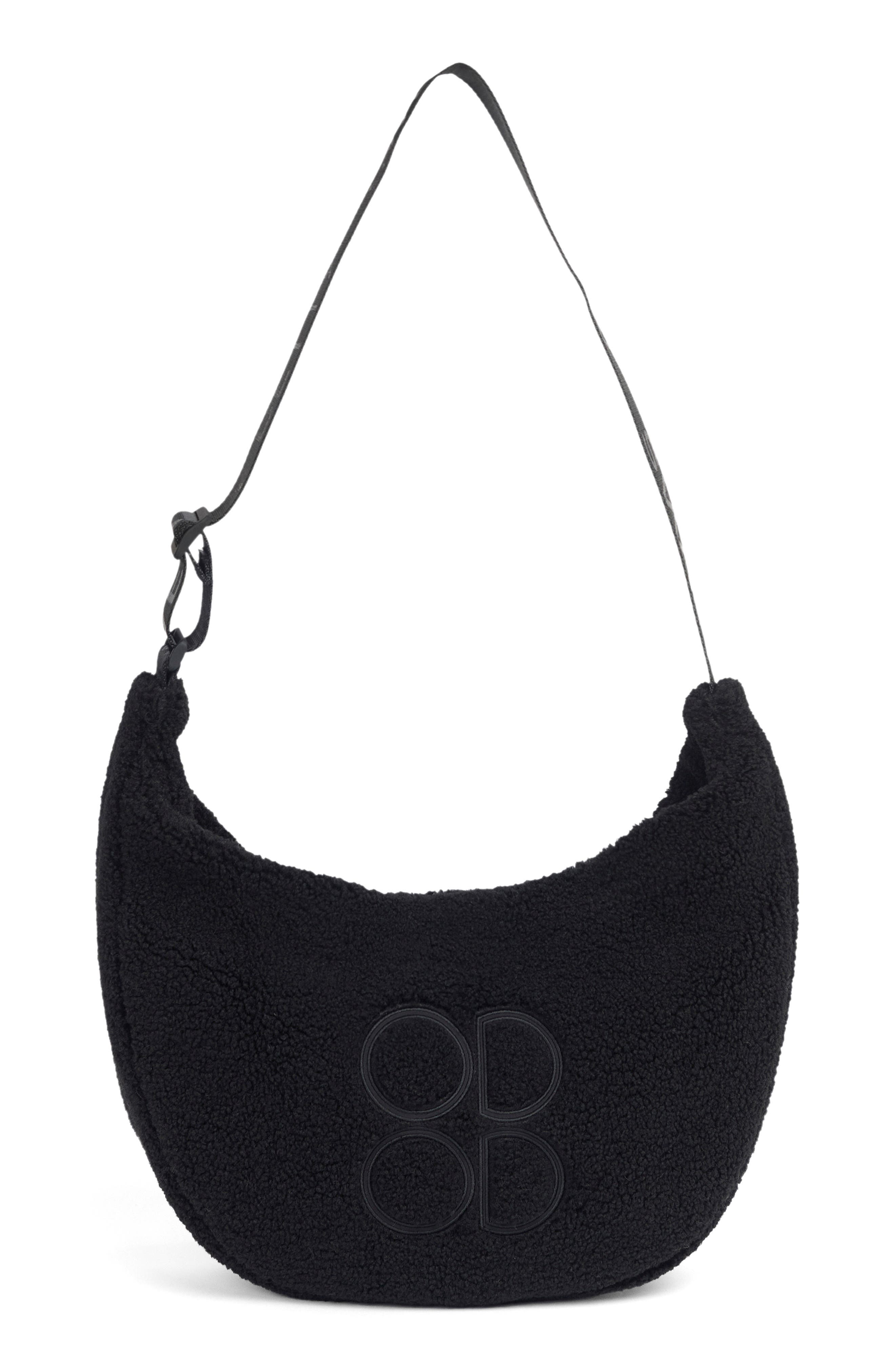 Sweaty Betty Fleece Sling Bag, Main, color, Black