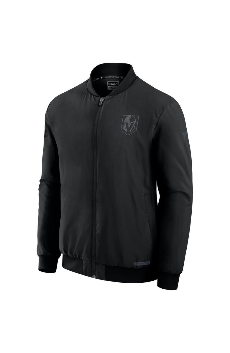 FANATICS Men's Fanatics Black Vegas Golden Knights Authentic Pro Road Full-Zip Bomber Jacket, Alternate, color, Black
