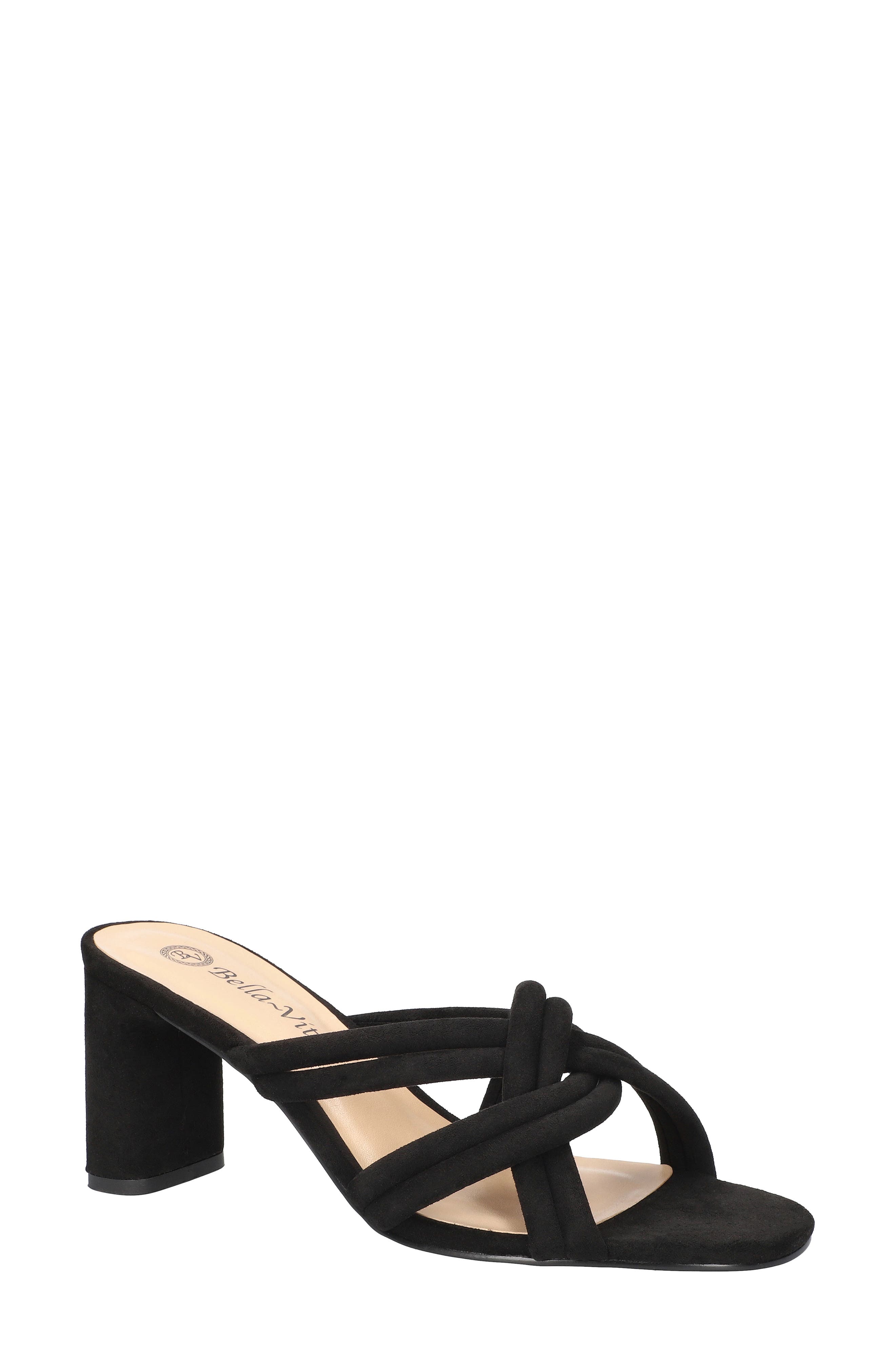 Bella Vita Carmen Slide Sandal, Main, color, Black Suede