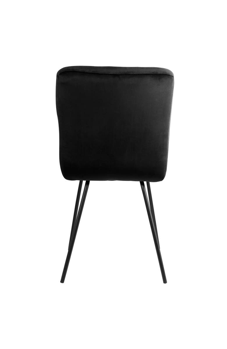 Elama 2 Piece Velvet Tufted Accent Chairs with Metal Legs, Alternate, color, Black