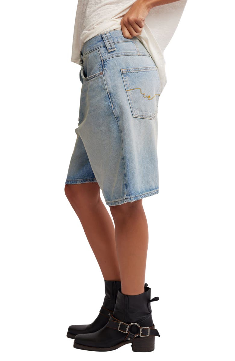 Free People Montana Denim Bermuda Shorts, Alternate, color, Cowgirl Blues