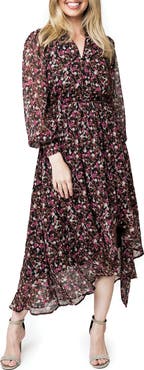 GIBSONLOOK Lindsey Metallic Long Sleeve Dress