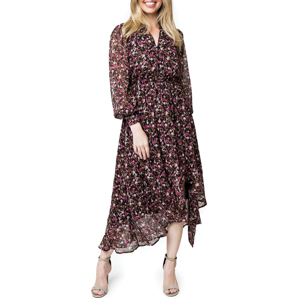 Gibsonlook Lindsey Metallic Long Sleeve Dress In Multi
