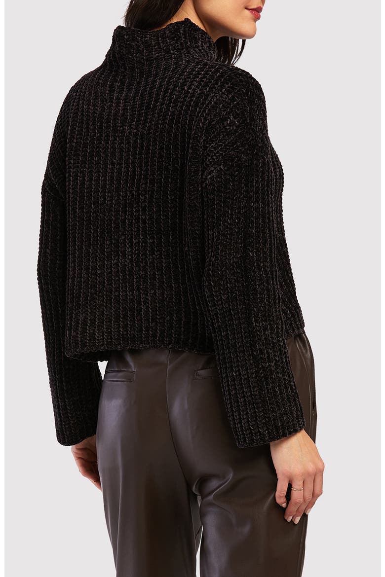 Juno Mock Neck Chenille Sweater, Alternate, color, BLACK