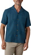 Faherty Embroidered Linen Camp Shirt
