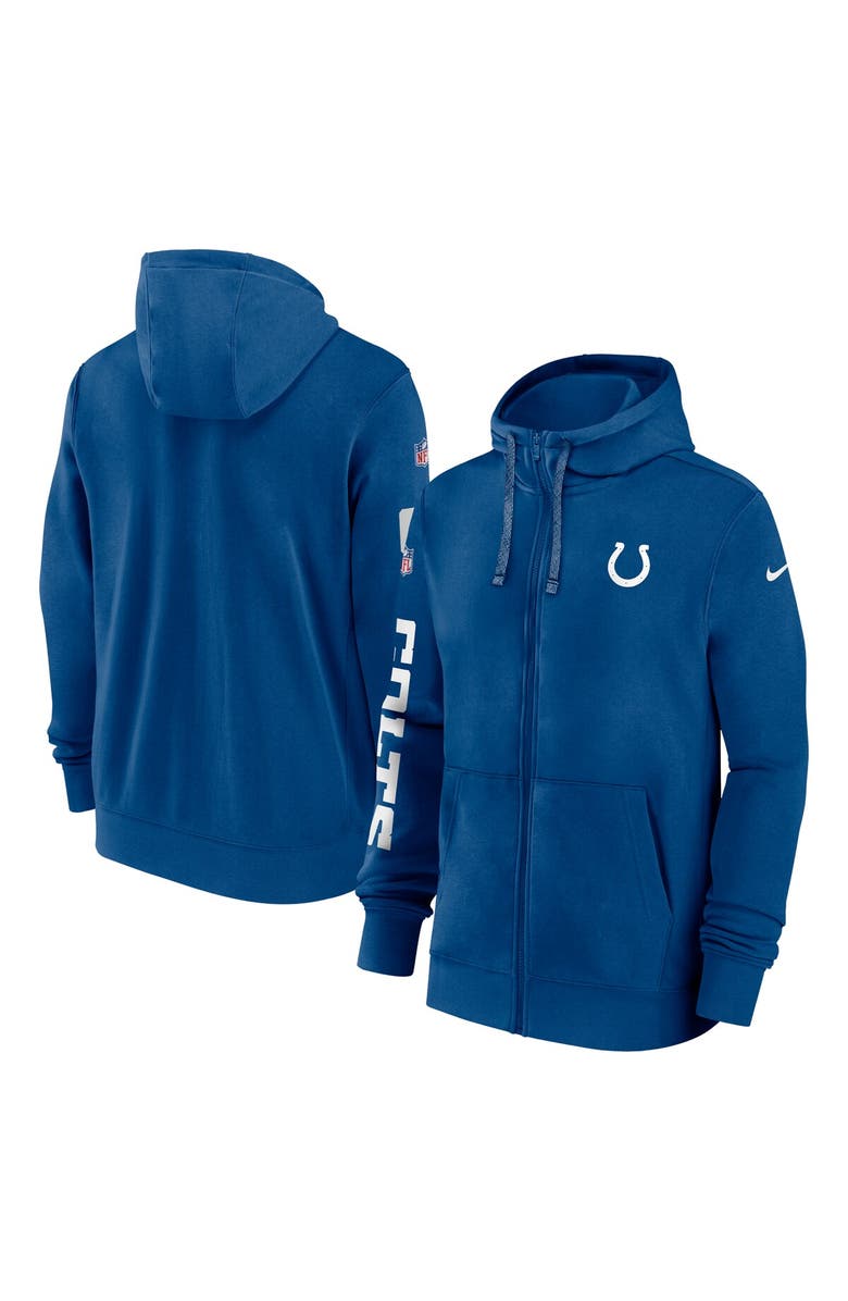 Nike Men's Nike Royal Indianapolis Colts 2024 Sideline Club Full-Zip Hoodie, Alternate, color, 