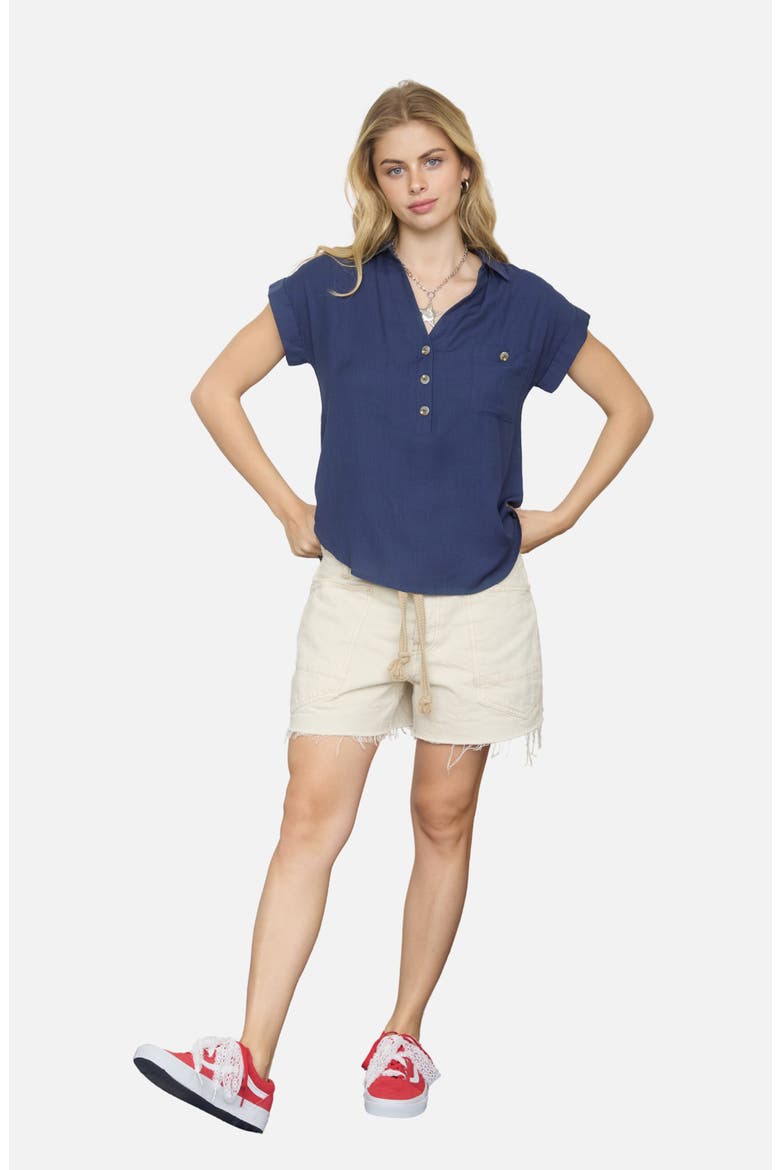 Half Button Shirt, Alternate, color, NAVY