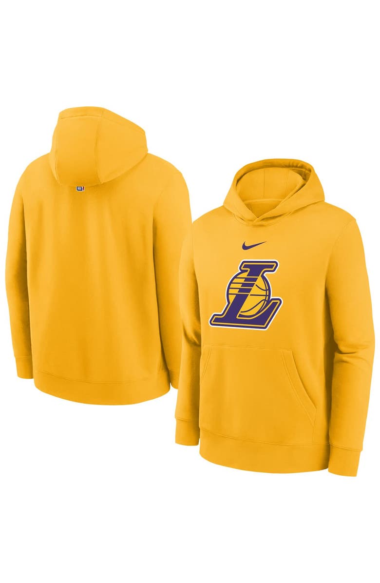 Nike Youth Nike Gold Los Angeles Lakers 2025/26 Club Fleece Hoodie, Main, color, Gold