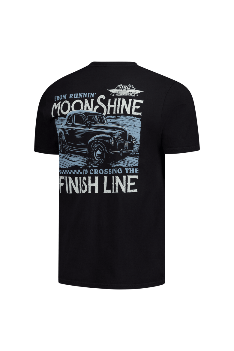 Men's Checkered Flag Sports  Black NASCAR 2-Spot Moonshine Finish Line Tee, Alternate, color, Black