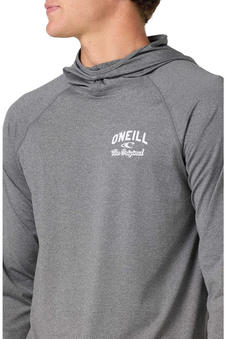 Mascot UPF Long Sleeve Hooded Rashguard Pullover, Alternate, color, GARGOYLE MELANGE