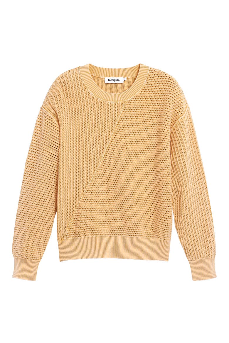 Fine Gauge Crewneck Sweater, Alternate, color, YELLOW