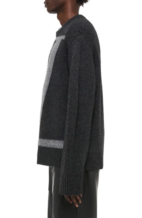 Helmut Lang Rambo Relaxed Fit Logo Sweater In Gray