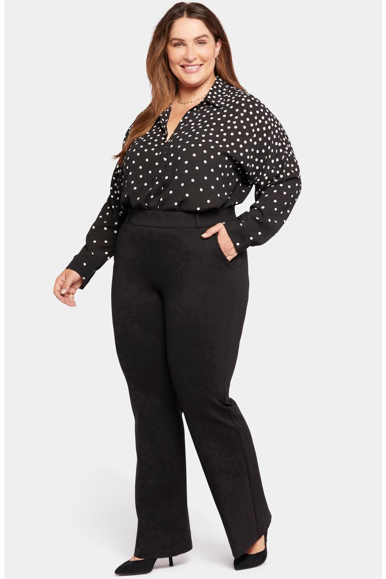 Sculpt-Her™ Pull-On Flare Ponte Pants, Alternate, color, BLACK