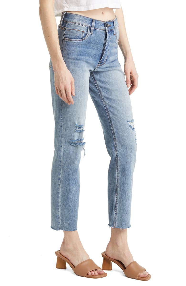 Whetherly Pierce High Waist Straight Leg Ankle Jeans, Alternate, color, 