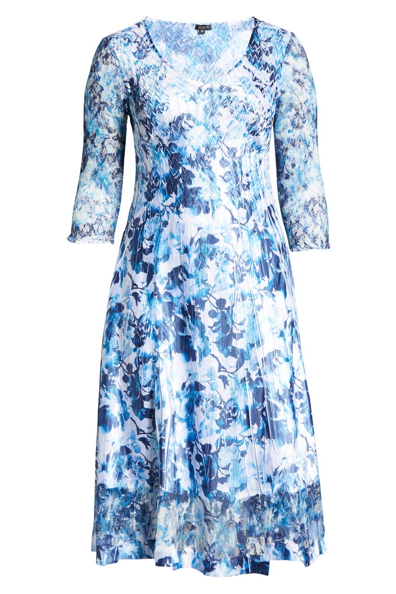 Floral Textured Cocktail Midi Dress, Alternate, color, SANTORINI