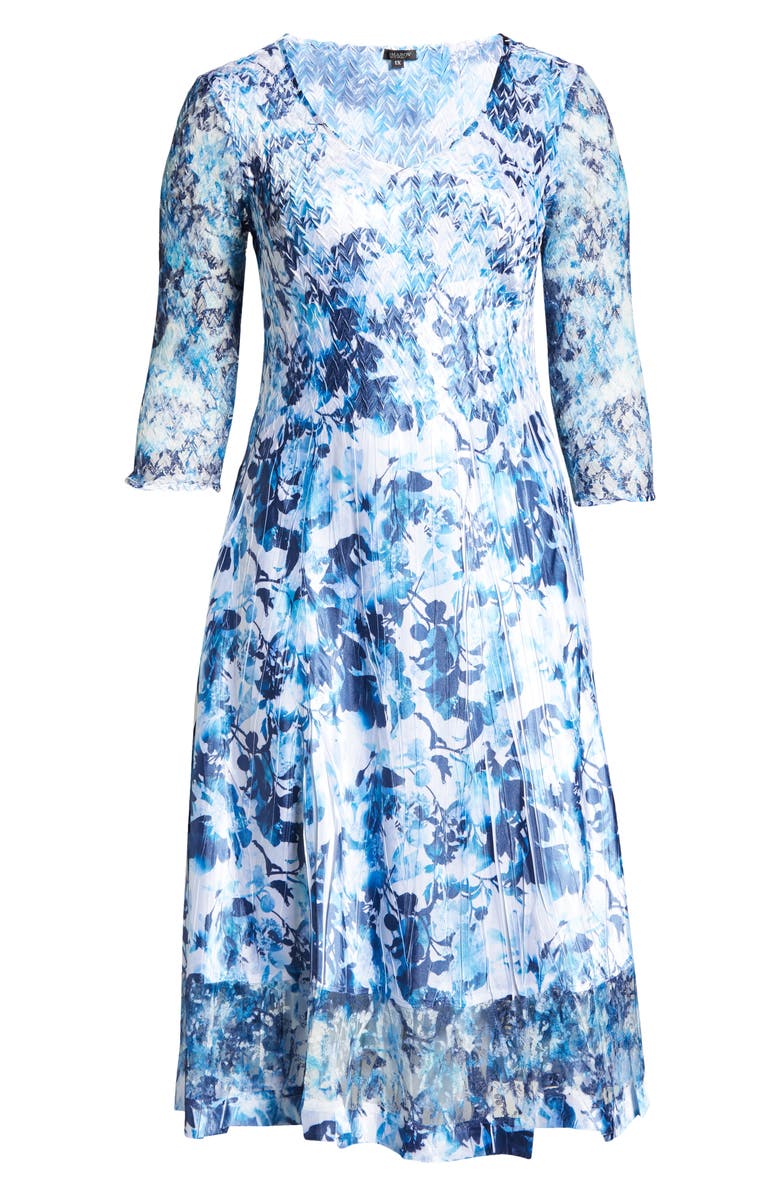 Komarov Floral Textured Cocktail Midi Dress, Alternate, color,