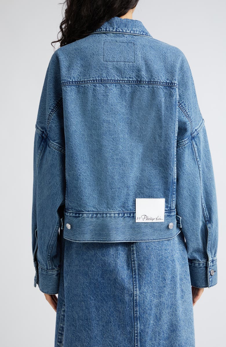 3.1 Phillip Lim Boxy Tie Waist Denim Jacket, Alternate, color, 