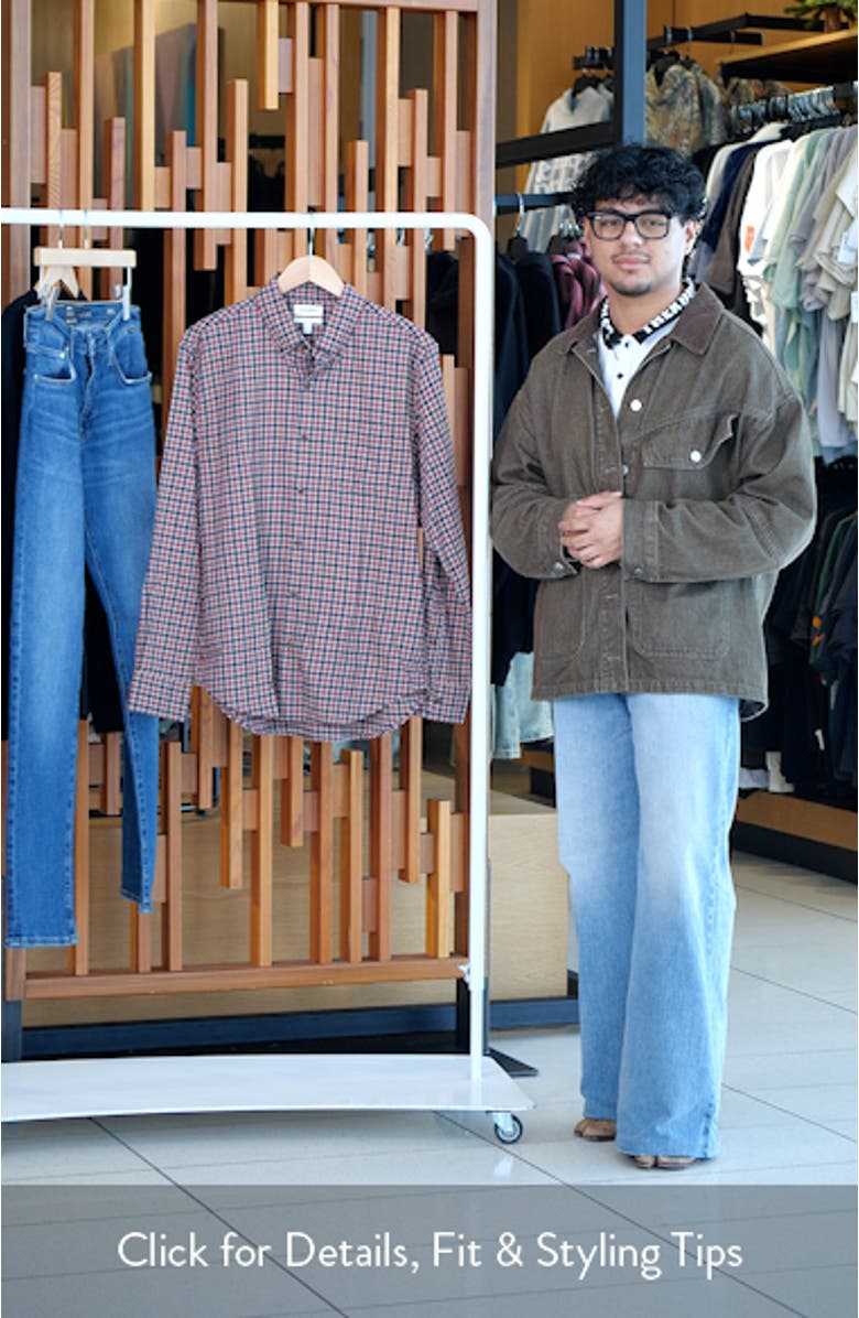 Everyday Gingham Check Lightweight Cotton Stretch Flannel Button-Down Shirt, sales video thumbnail