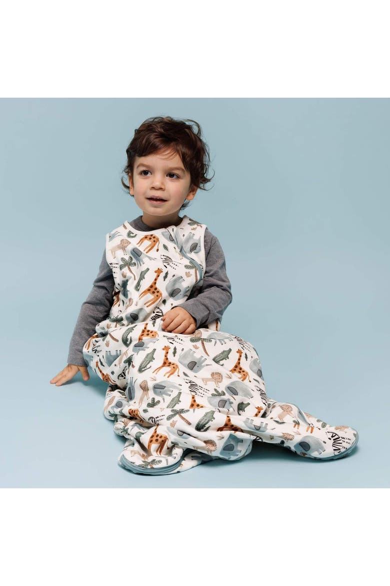 Organic Sleep Sack with Added Insert for All Seasons, Alternate, color, Safari Animals