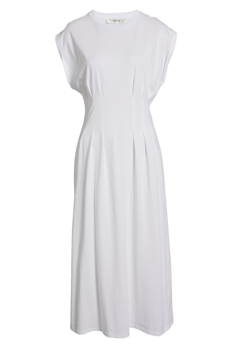 The Nipped Organic Cotton Jersey Midi Dress, Alternate, color, WHITE