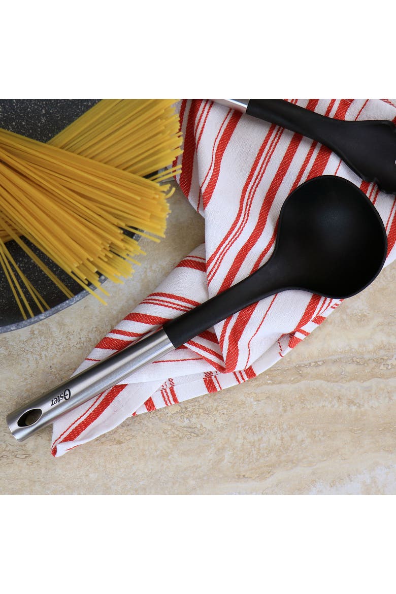 Baldwyn Nylon Ladle Kitchen Utensil with Stainless Steel Handle, Alternate, color, Black