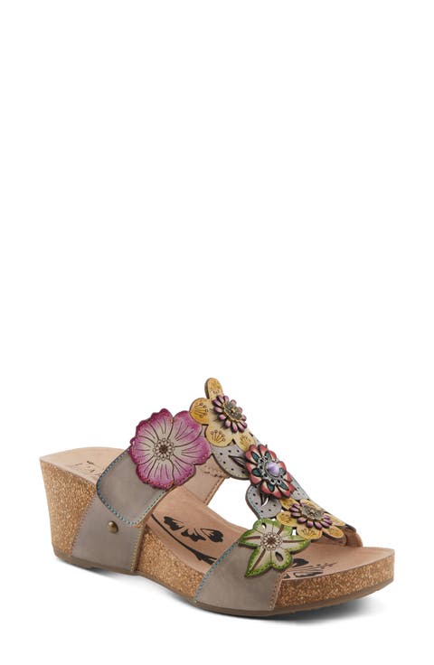 Prettypetals Platform Wedge Slide Sandal (Women)