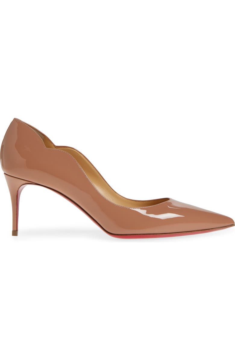 Christian Louboutin Hot Chick Scallop Patent Leather Pump, Alternate, color, Blush