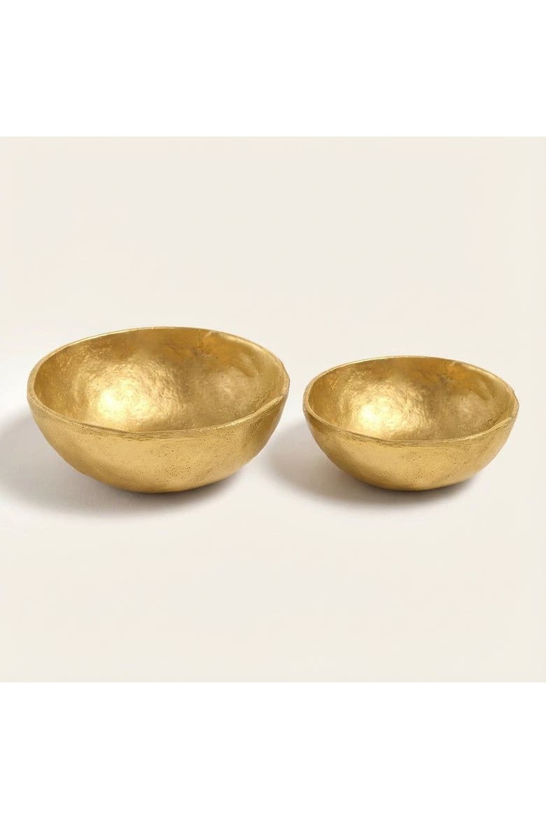 Lotus Brass Decorative Object Set 2 Pcs Set, Main, color, Gold