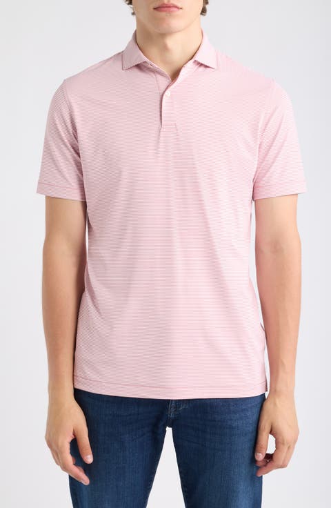 Cadenza Pinstripe Crown Crafted Performance Jersey Golf Polo