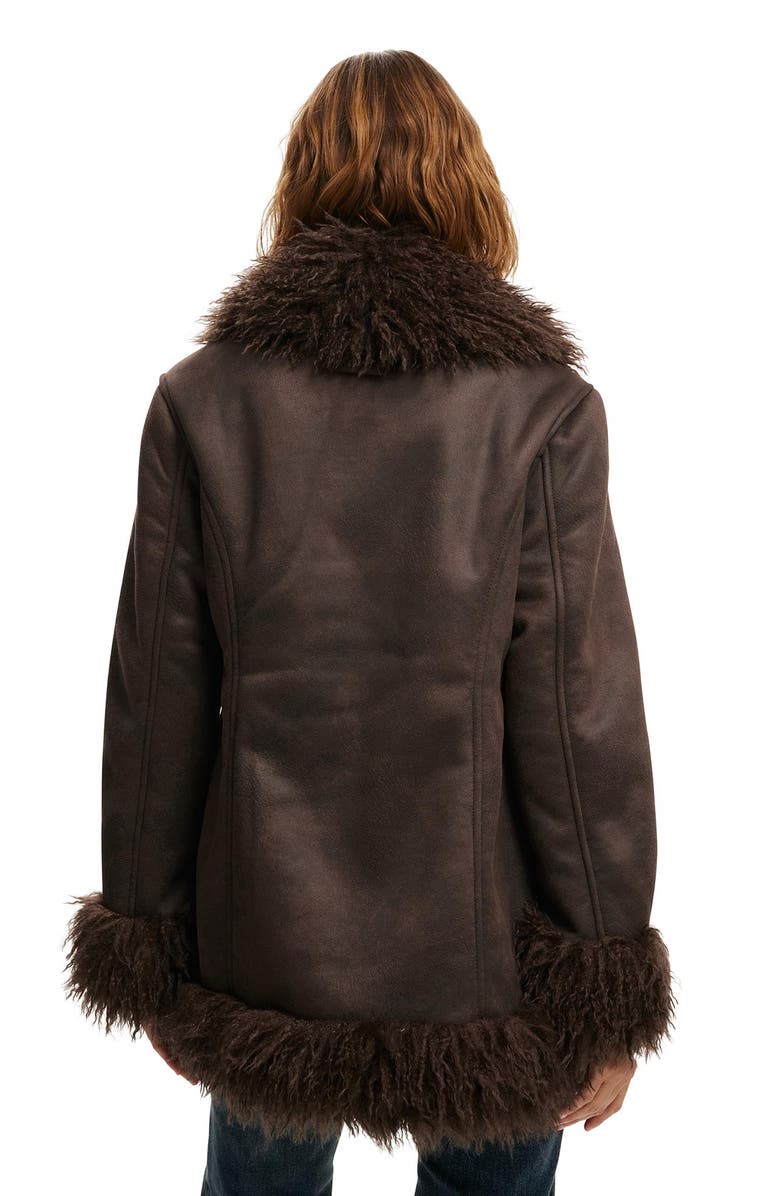 Cotton On Women's Penny Lane Coat, Alternate, color, Chocolate