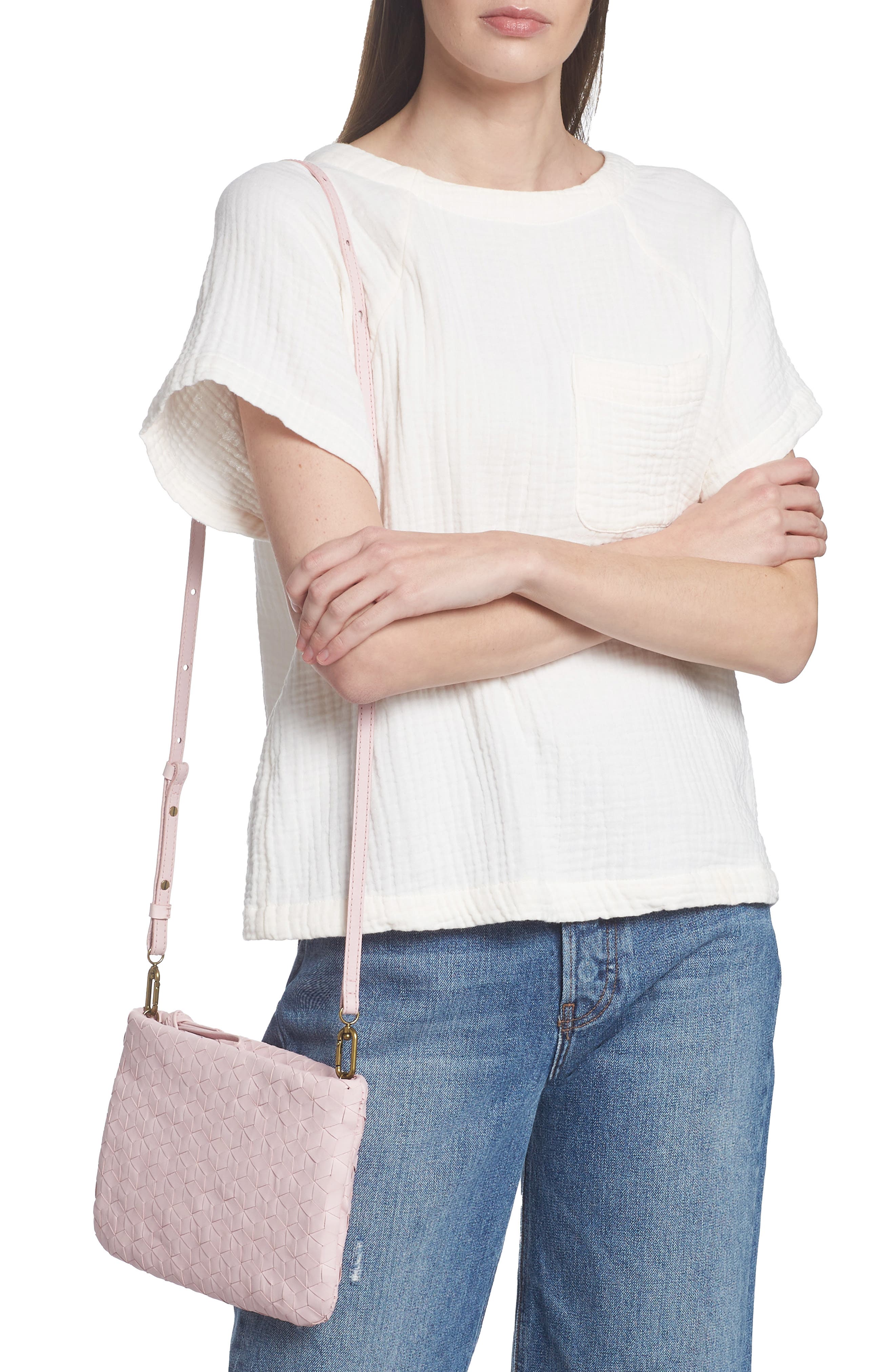 The Puff Woven Crossbody Bag, Alternate, color, SUBTLE BLOSSOM