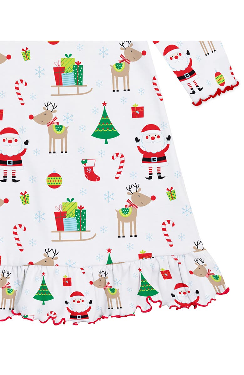 Sara’s Prints Long Sleeve Ruffle Nightgown, Alternate, color, White Christmas