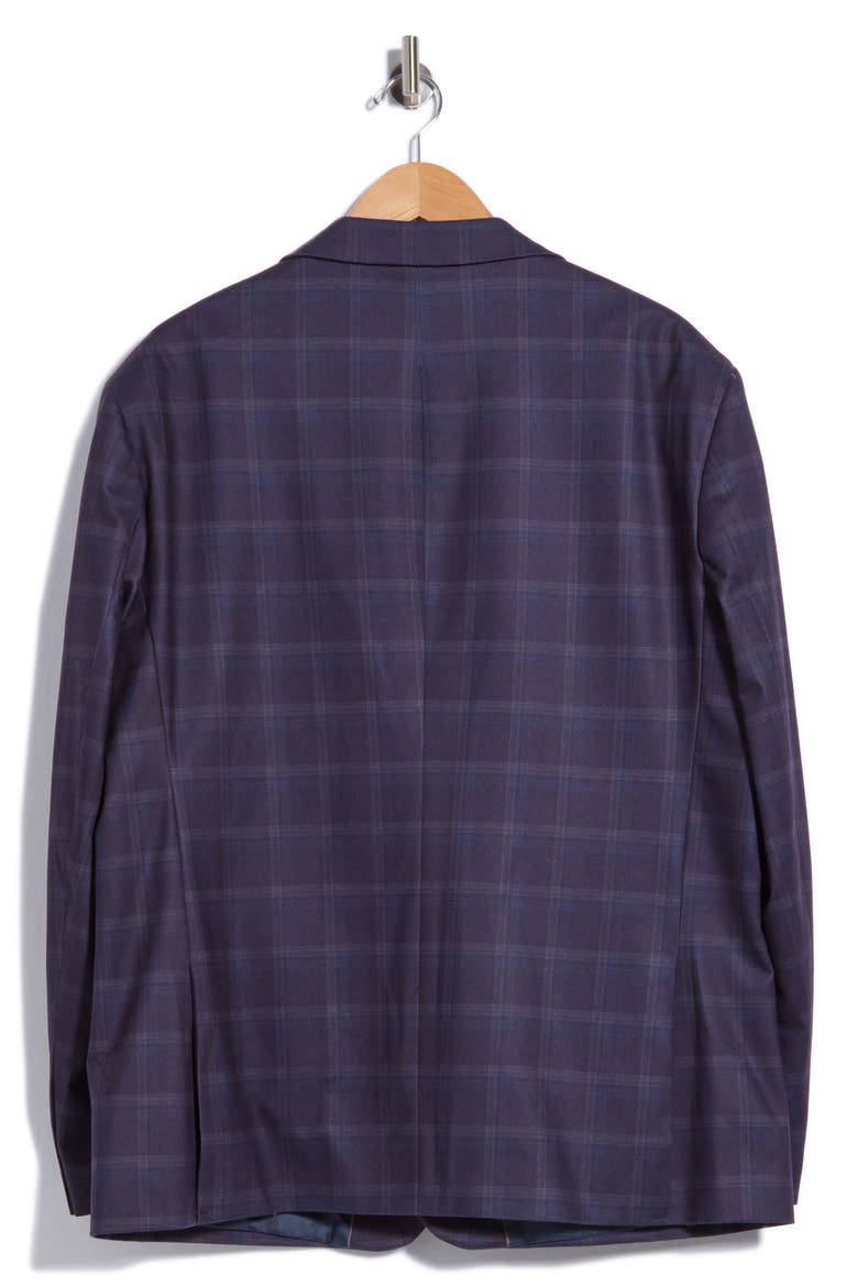 Plaid Stretch Knit Sport Coat, Alternate, color, PURPLE