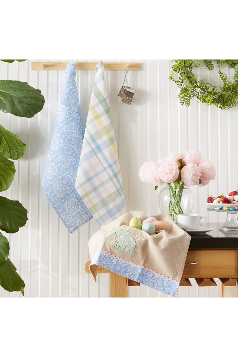 Garden Bunny Assorted Dishtowel Set/3, Alternate, color, Garden Bunny