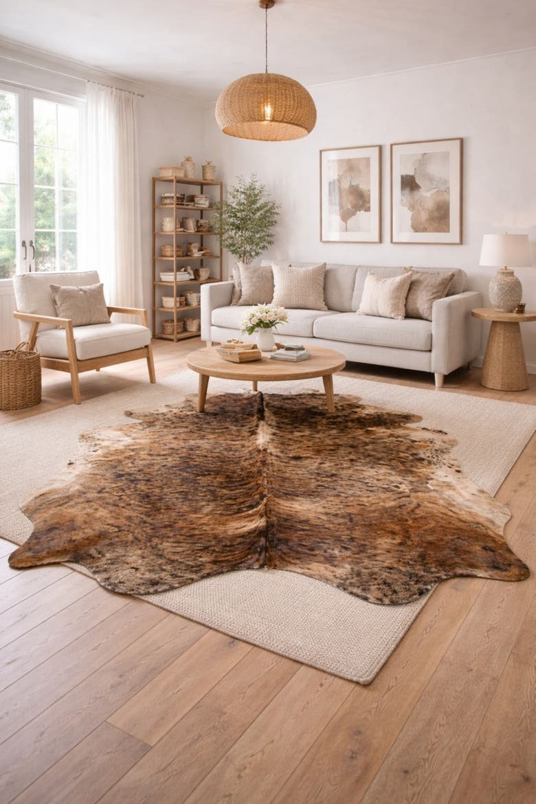 Eco Hides Brindle Cowhide Rug  8'4" × 6'11", Alternate, color, Brindle